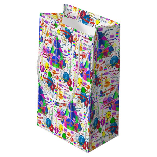 Sacola Para Presentes Pequena June, 8 Birthday Gift Bag (Verso inclinado)