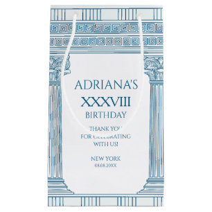 Sacola Para Presentes Pequena Junto com padrão e colunas de medidor grego