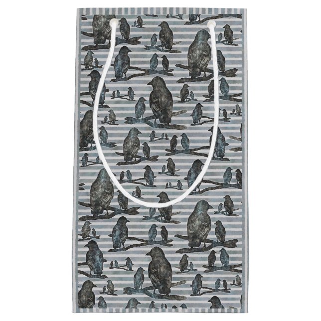 Sacola Para Presentes Pequena Krähen Raben Crows Geschenk Tüte Party (Frente)