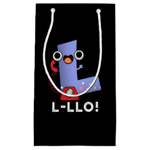 Sacola Para Presentes Pequena L-llo Funny - Letra L Pun Dark BG