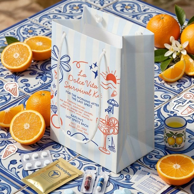 Sacola Para Presentes Pequena La Dolce Vita Bachelorette Party Survival Kit (Criador carregado)