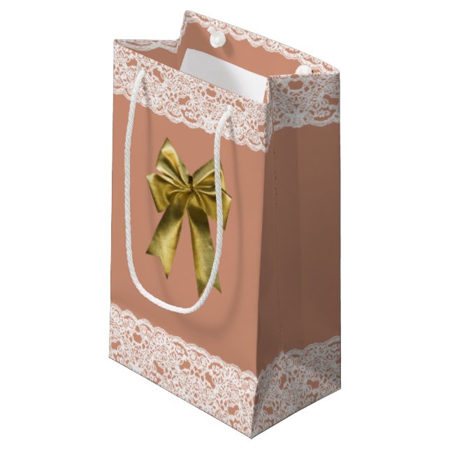 Sacola Para Presentes Pequena Lace Gift Bag rosa Pequeno (Frente inclinada)