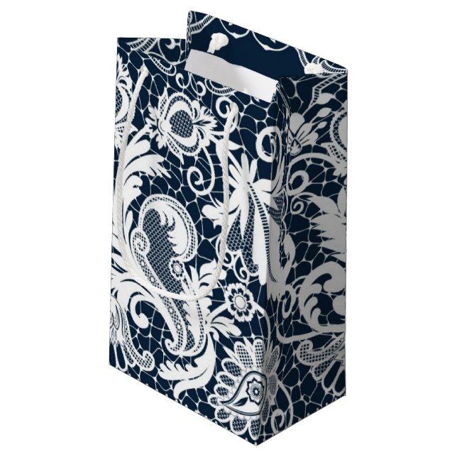 Sacola Para Presentes Pequena Laço branco 2 (Verso inclinado)