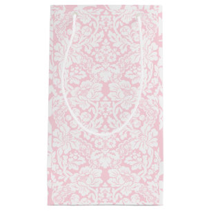 Sacola Para Presentes Pequena Laço branco no rosa
