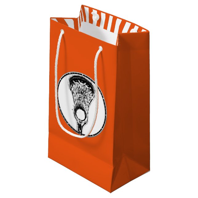 Sacola Para Presentes Pequena Lacrosse Sports Orange Small Gift Bag (Frente inclinada)