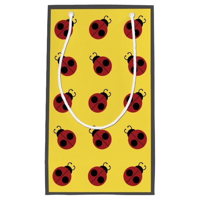 Sacola Para Presentes Pequena Ladybug 60s retro legal vermelho (Frente)