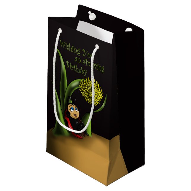 Sacola Para Presentes Pequena Ladybug Birthday (Frente inclinada)