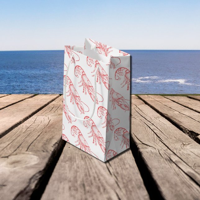 Sacola Para Presentes Pequena Lagosta vermelha-vindima (Criador carregado)