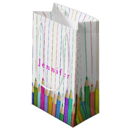 Sacola Para Presentes Pequena Lápis de Arte Coloridos Saco de Presente Personali