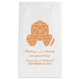 Sacola Para Presentes Pequena Laranja D20 Dice Wedding Gift Bag