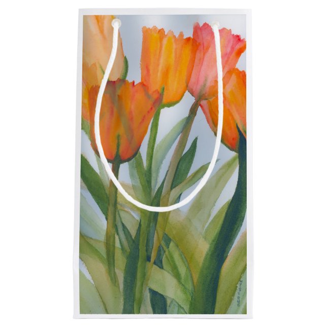 Sacola Para Presentes Pequena Laranja Tulip Gift Bag (Frente)