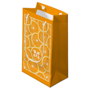 Sacola Para Presentes Pequena Laranjas e sacos de presente de monograma personal