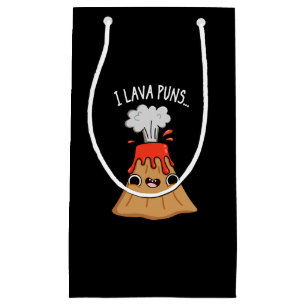 Sacola Para Presentes Pequena Lava Torna Funny Geology Volcano Pun Dark BG