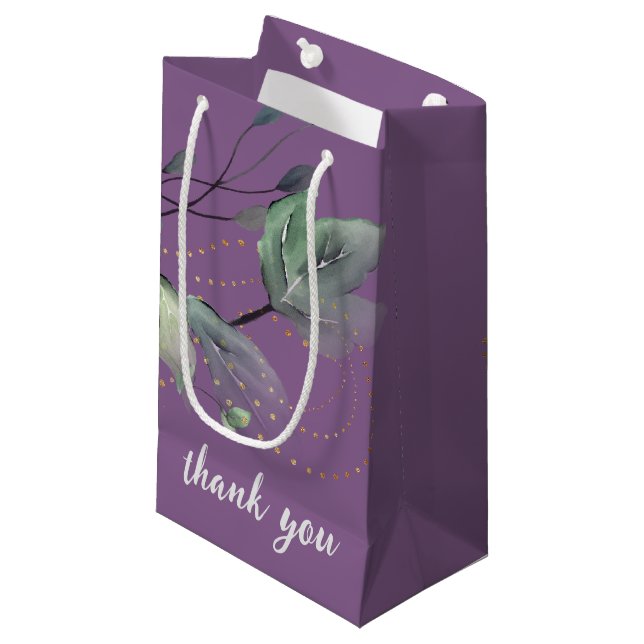Sacola Para Presentes Pequena Lavanda Elegante Casamento Verde Favor Dift Bag (Frente inclinada)