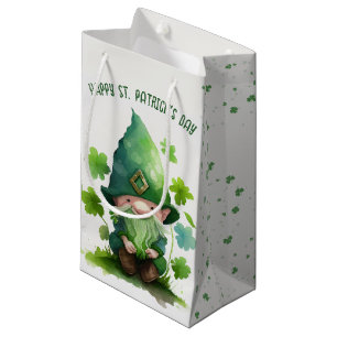 Sacola Para Presentes Pequena Leprechaun Irlandês Em Shamrocks