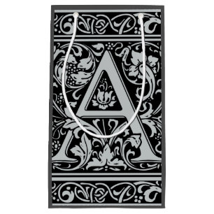 Sacola Para Presentes Pequena Letra A Monograma Medieval Art Nouveau