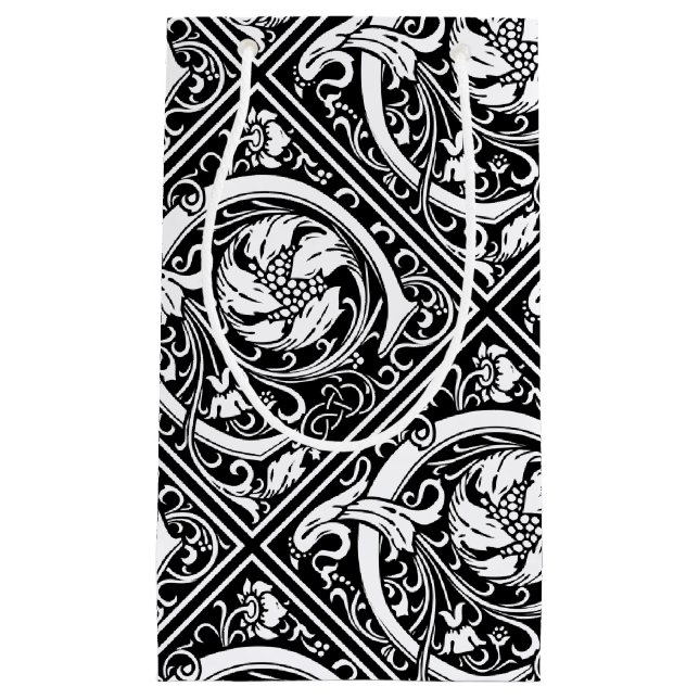 Sacola Para Presentes Pequena Letra C Monograma Medieval Art Nouveau (Frente)
