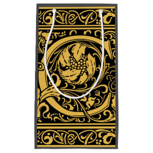 Sacola Para Presentes Pequena Letra C Monograma Medieval Art Nouveau