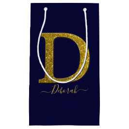 Sacola Para Presentes Pequena Letra D Glitter