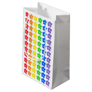 Sacola Para Presentes Pequena LGBT Rainbow Flores Orgulho gay Liberdade e Iguald