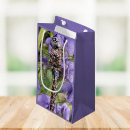 Sacola Para Presentes Pequena Libélula Darner de Olhos Azuis em Flor