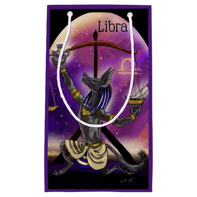 Sacola Para Presentes Pequena Libra Zodiac Art (Frente)
