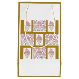 Sacola Para Presentes Pequena Licença de Sorvete irresistível em Caramel