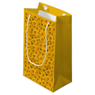 Sacola Para Presentes Pequena Lindas Rosas Amarelas - Saco do Presente
