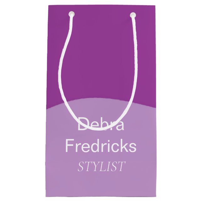 Sacola Para Presentes Pequena Linha e ondas roxas (Frente)