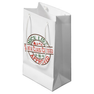 Sacola Para Presentes Pequena lista agradável de Papais noeis de Natal festivos