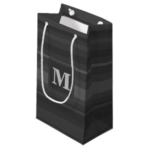 Sacola Para Presentes Pequena Listras de carvão monograma