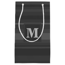 Sacola Para Presentes Pequena Listras de carvão monograma
