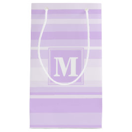 Sacola Para Presentes Pequena Listras lilás monograma