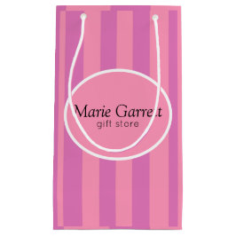 Sacola Para Presentes Pequena Listras Rosa Clássicas Personalizadas