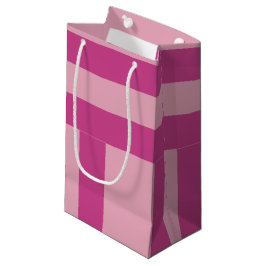 Sacola Para Presentes Pequena Listras Rosa Escuro e Claro