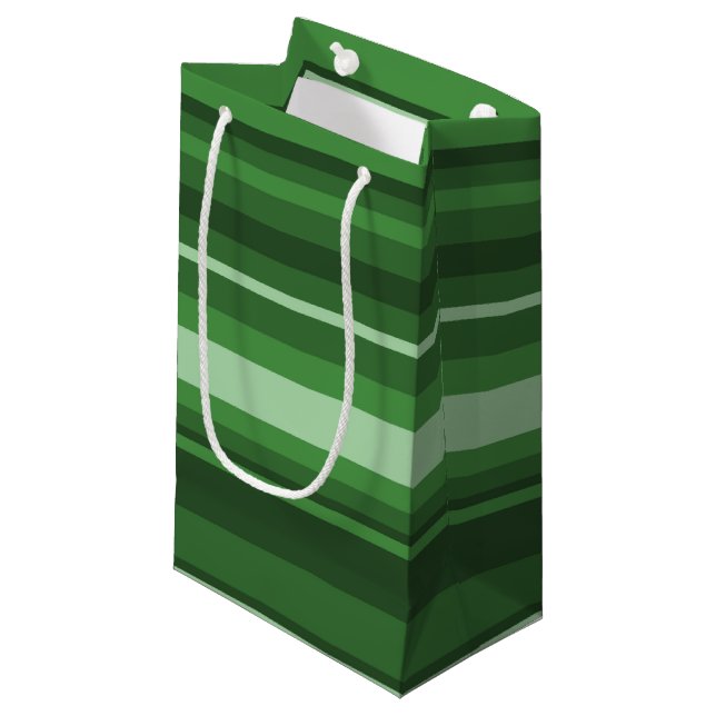 Sacola Para Presentes Pequena Listras verdes (Frente inclinada)