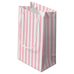 Sacola Para Presentes Pequena Listras Verticais de Tamanho Médio Cor-de-Rosa e B