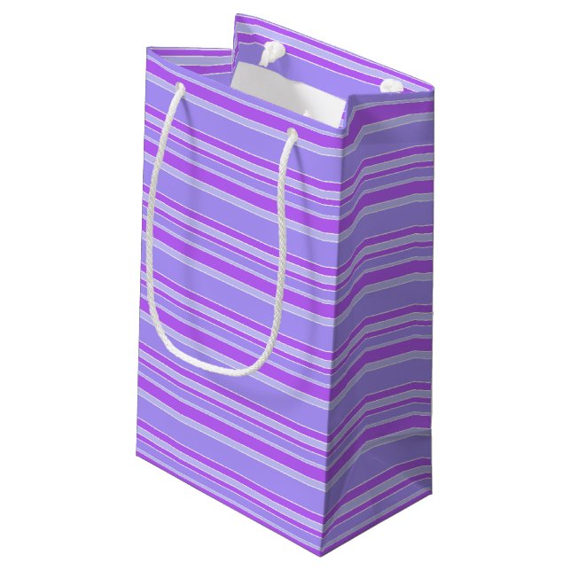 Sacola Para Presentes Pequena Listras violetas (Verso inclinado)