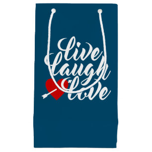 Sacola Para Presentes Pequena Live Laugh Love Namorados Calliographic   Bolsa pa