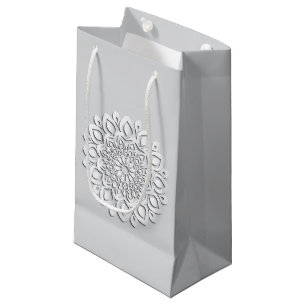 Sacola Para Presentes Pequena Livro Branco Contemporâneo Cortar Mandala