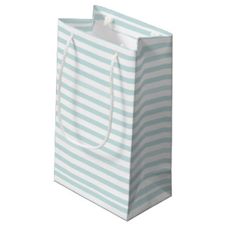 Sacola Para Presentes Pequena Lt. Faixa Horizontal Azul e Branca