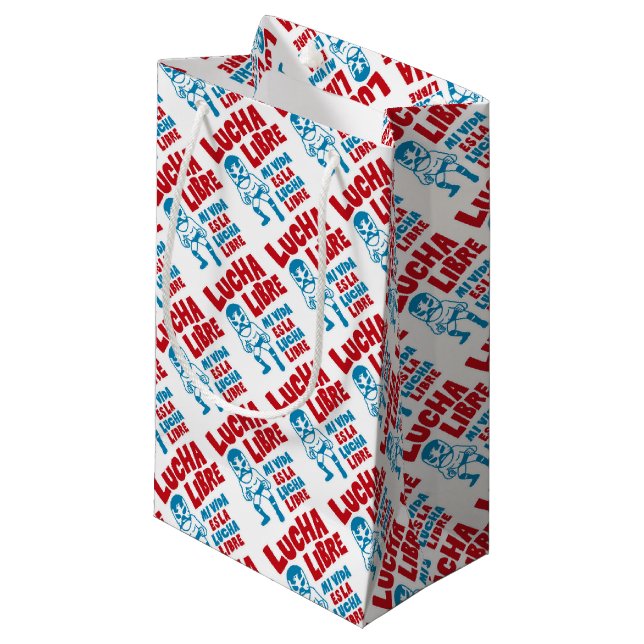 SACOLA PARA PRESENTES PEQUENA LUCHA LIBRE#89 (Frente inclinada)