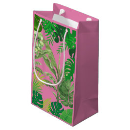 Sacola Para Presentes Pequena Luxo Tropical Moderna Boutique & Salon Rosa