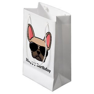 Sacola Para Presentes Pequena Luz Gelada Fora Do Bulldog Francês Face Pequeno S