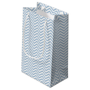 Sacola Para Presentes Pequena Luz - Grunge azul Chevron Textured