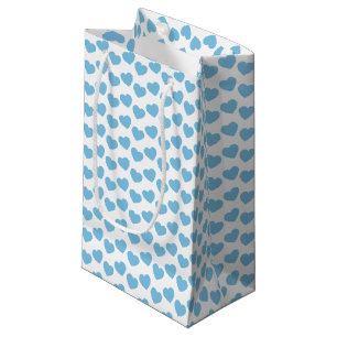Sacola Para Presentes Pequena Luz - teste padrão azul do coração no saco pequ