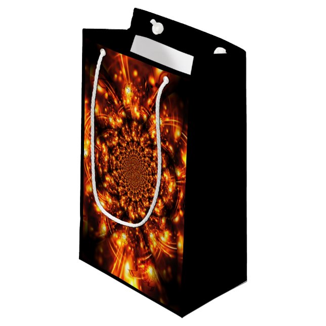 Sacola Para Presentes Pequena Luzes brilhantes Douradas (Frente inclinada)