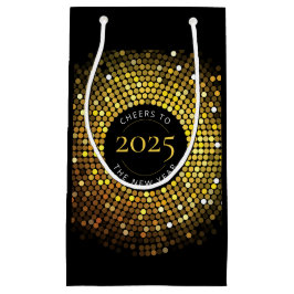 Sacola Para Presentes Pequena Luzes do Círculo Shimmering Ano Novo