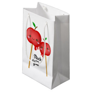 Sacola Para Presentes Pequena Maçãs de doces coladas em você