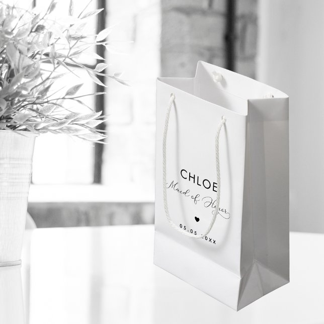 Sacola Para Presentes Pequena Madrinha de casamento Mínima de Script Delicado e  (Criador carregado)